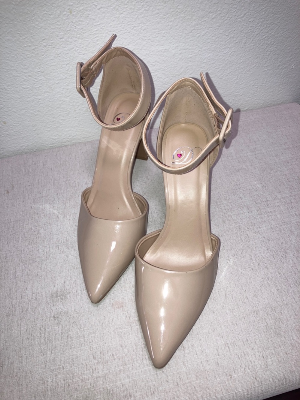 Nude Closed Toe Pointed Heels 7